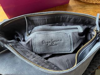 Bolso de piel Pepe Jeans azul con flecos