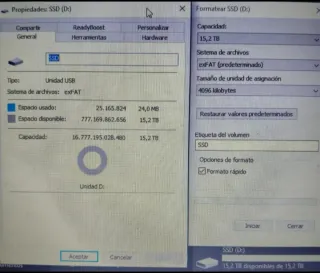 Disco duro externo 16TB rojo portátil