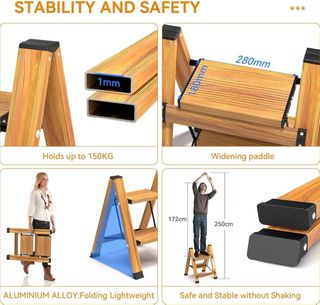 Escalera plegable aluminio 2 peldaños