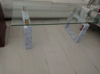 Mesa de centro cristal Vinilo efecto mármol