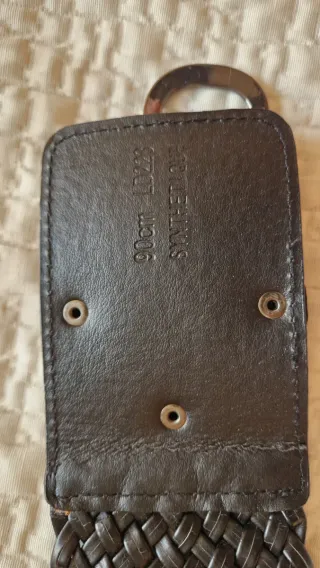 Cinturón ancho trenzado negro