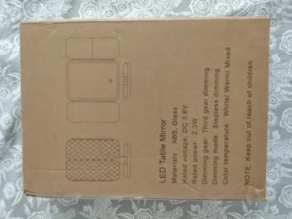 Espejo de maquillaje Teckwa blanco con luz