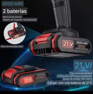Taladro Atornillador Inalámbrico (2 Baterías)