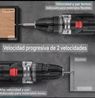 Taladro Atornillador Inalámbrico (2 Baterías)