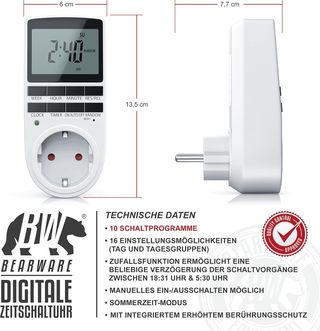 CSL - Temporizador Digital, Pantalla LCD de 2,1 Pu