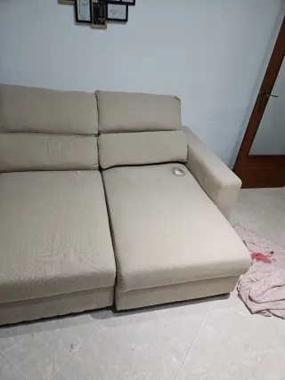 Sofá 3 plazas seminuevo tela beige