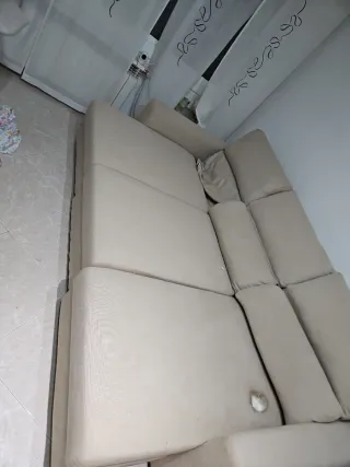Sofá 3 plazas seminuevo tela beige
