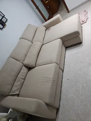 Sofá 3 plazas seminuevo tela beige
