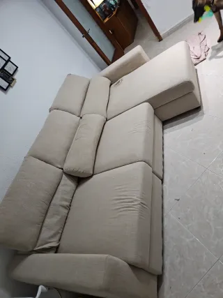 Sofá 3 plazas seminuevo tela beige