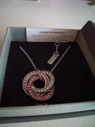 Collana S'Agapõ cerchi rosa e argento