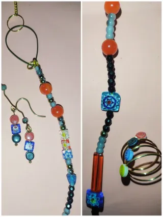 Set di gioielli artigianali con cristallo di Murano