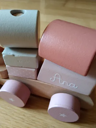 Tren madera personalizado bebé
