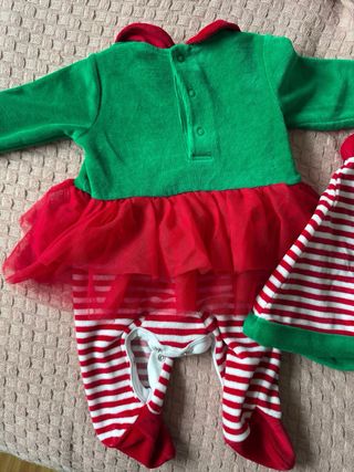 Pijama Navidad Bebé Duende Talla 0-3 Meses