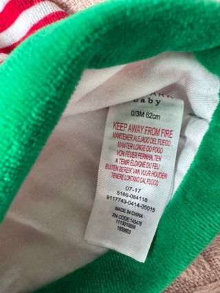 Pijama Navidad Bebé Duende Talla 0-3 Meses