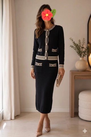 Tailleur con gonna Motivi, taglia L, in pura lana,