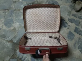 Maleta viaje Vintage granate para Decoración