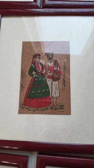 7 Quadretti su sughero con cornici