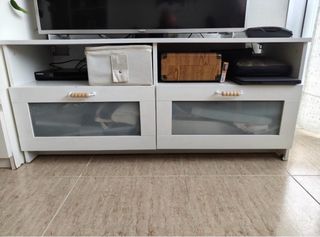 Mueble TV blanco 2 cajones
