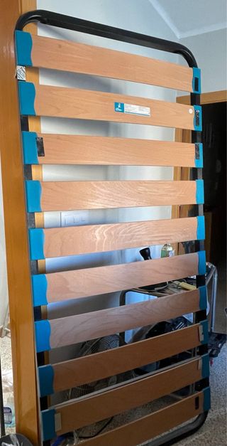 Somier individual madera y metal 90x200 cm.