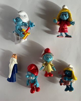 6 Figuras de Pitufos. Los muñecos the Smurfs.