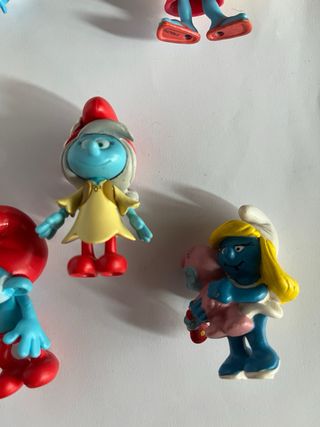6 Figuras de Pitufos. Los muñecos the Smurfs.