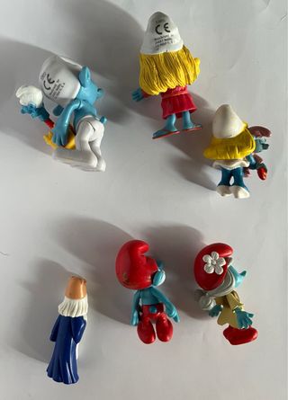 6 Figuras de Pitufos. Los muñecos the Smurfs.
