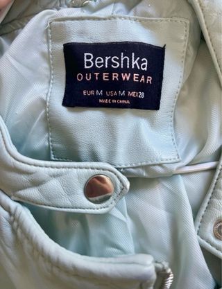 Chaqueta Cuero Turquesa Bershka