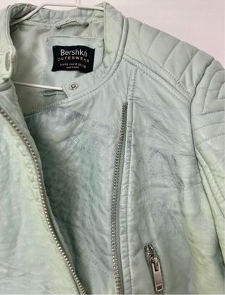 Chaqueta Cuero Turquesa Bershka