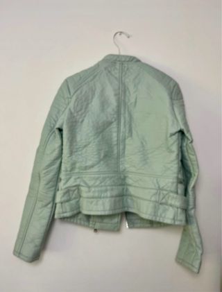 Chaqueta Cuero Turquesa Bershka