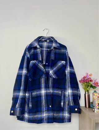 Sobrecamisa Oversize Cuadros Azul
