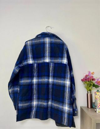 Sobrecamisa Oversize Cuadros Azul