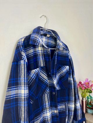 Sobrecamisa Oversize Cuadros Azul