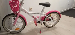 Bicicleta Btwin 16 blanca y rosa