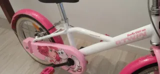 Bicicleta Btwin 16 blanca y rosa