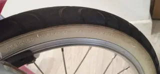 Bicicleta Btwin 16 blanca y rosa