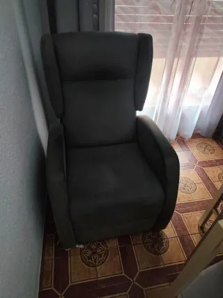 Sillón relax gris tela