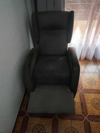 Sillón relax gris tela