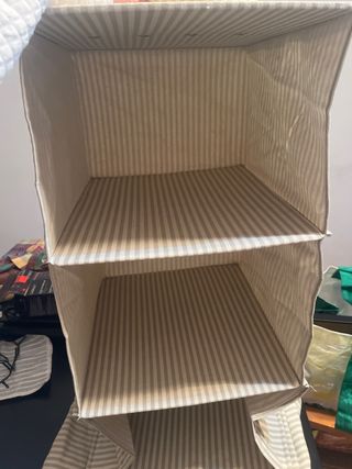 Organizador de armario de tela. 5 compartimentos.