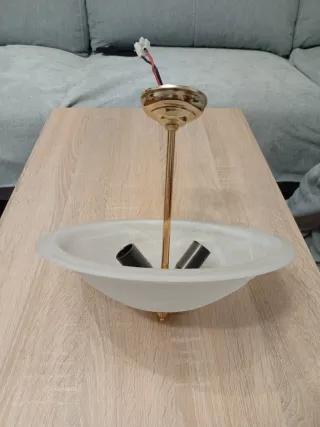 Juego 2 Lámparas Cristal y Metal