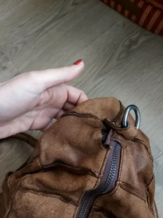 Bolso Camila's Cuero Marrón Patchwork