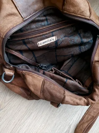 Bolso Camila's Cuero Marrón Patchwork