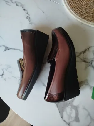 Zapatos Pitillos Marrones y Morados