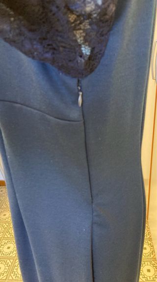 Abito donna vintage blu con pizzo