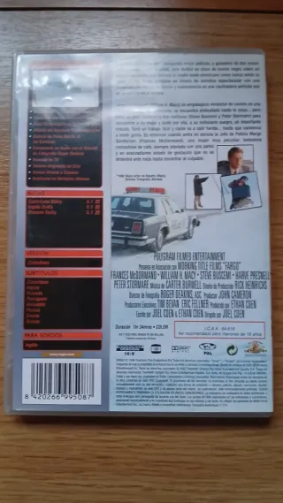 DVD Fargo Película Crime Thriller