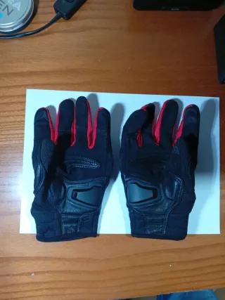 Guantes Moto Cuero Vemar Negros y Rojos