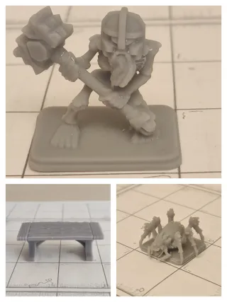 Miniature Ragno, Scheletro e Tavolo