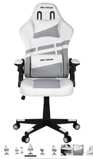 Silla Gamer Ergonómica Warblade Blanca