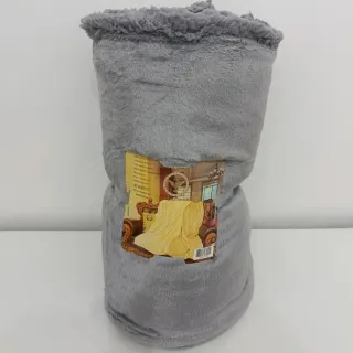 Plaid Matrimoniale in Coral e Lana Merino Grigio