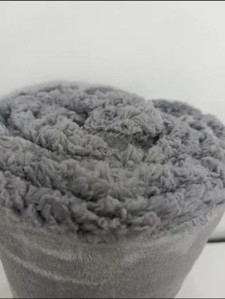 Plaid Matrimoniale in Coral e Lana Merino Grigio