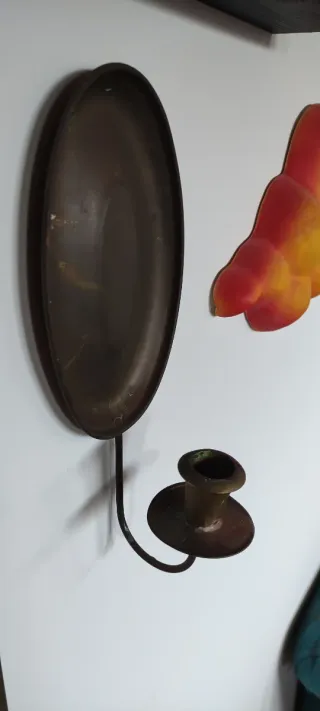 Antiguo candelabro latón principios S.XX